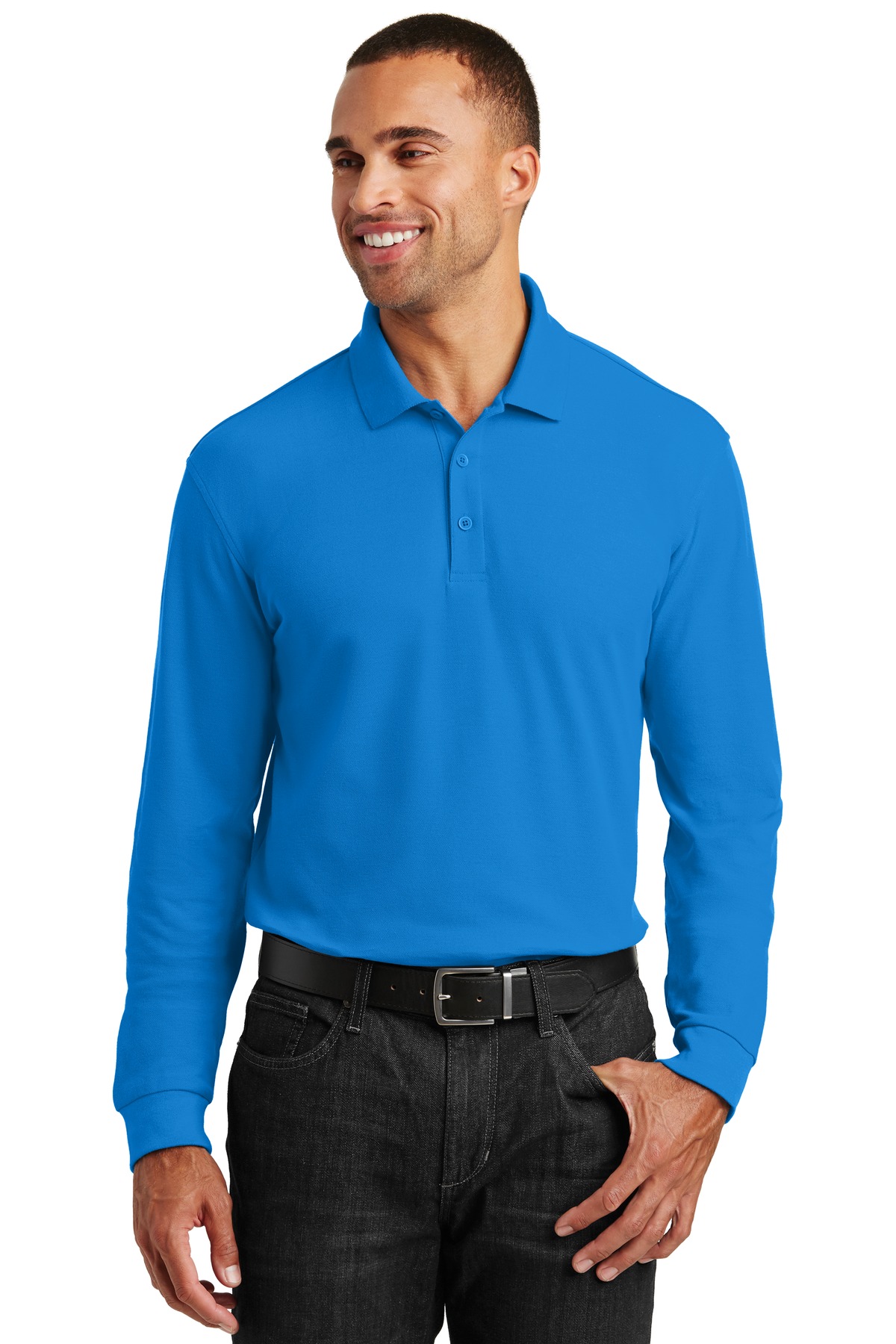 Port Authority Long Sleeve Core Classic Pique Polo. K100LS - Image 1
