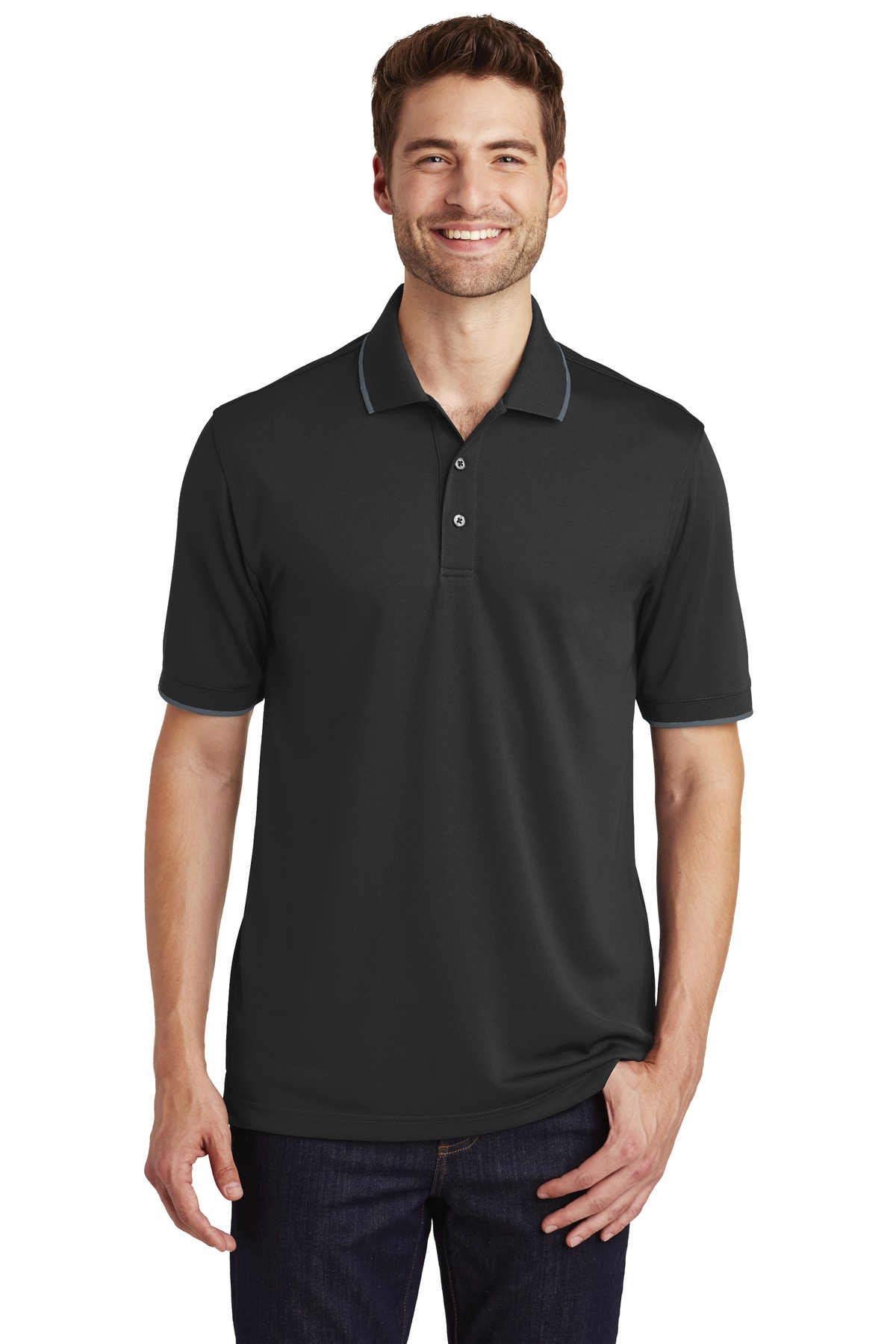 Port Authority Dry Zone UV Micro-Mesh Tipped Polo. K111 - Image 1