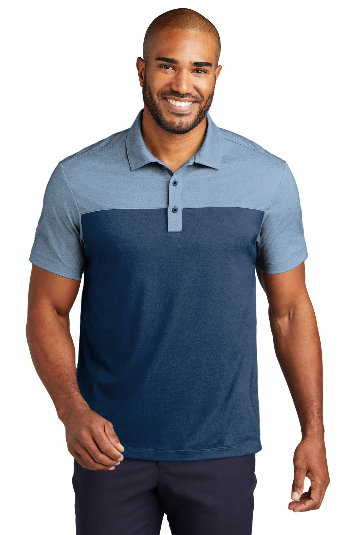 Port Authority Fine Pique Blend Blocked Polo K831 - Image 1