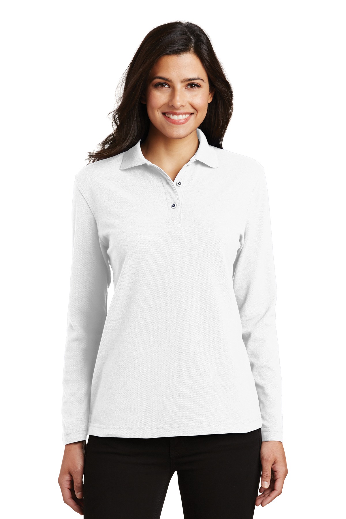 Port Authority Women's Silk Touch Long Sleeve Polo.  L500LS - Image 34