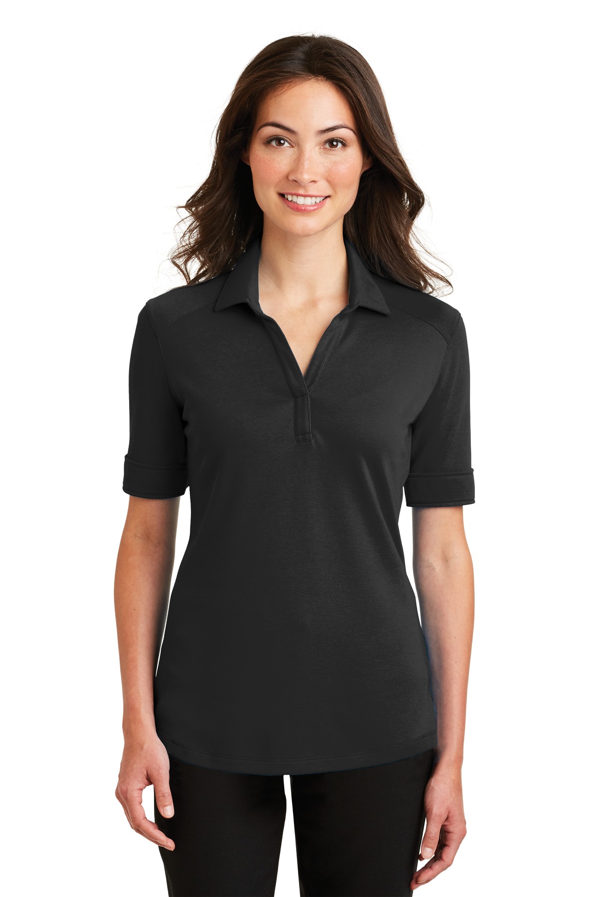 Port Authority Ladies Silk Touch Interlock Performance Polo. L5200 - Image 1