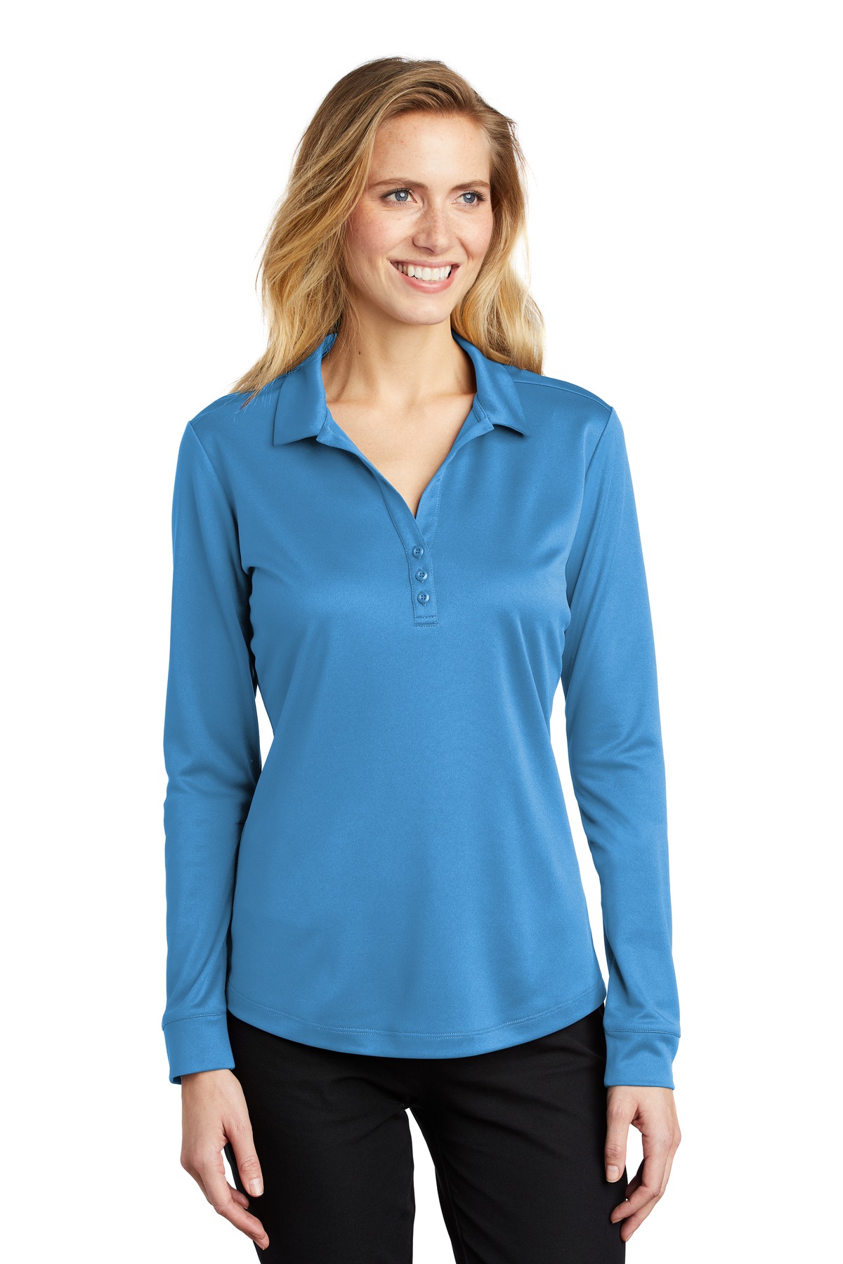 Port Authority  Women's Silk Touch   Performance Long Sleeve Polo. L540LS - Image 20