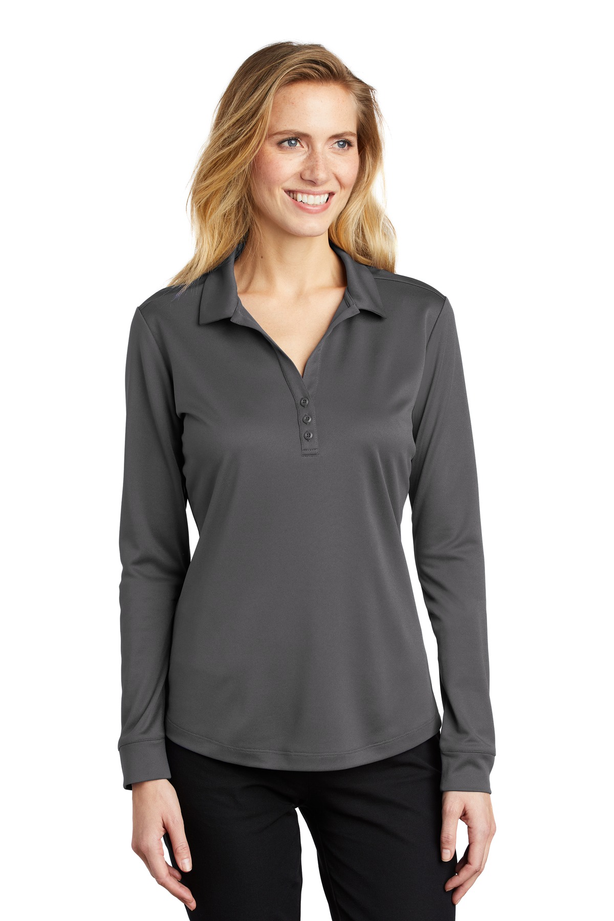 Port Authority  Women's Silk Touch   Performance Long Sleeve Polo. L540LS - Image 52