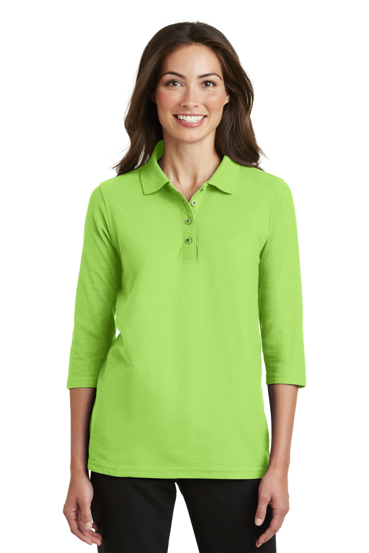 Port Authority Women's Silk Touch 3/4-Sleeve Polo. L562 - Image 10