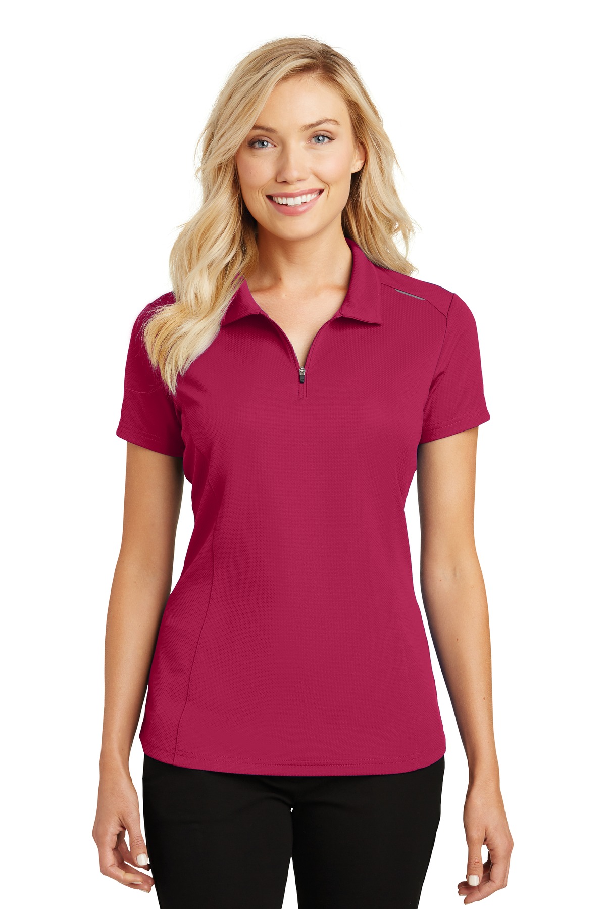 Port Authority Women's Pinpoint Mesh Zip Polo. L580 - Image 20
