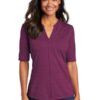 Port Authority  Women's Stretch Heather Open Neck Top  LK583 - Thumbnail Image 2
