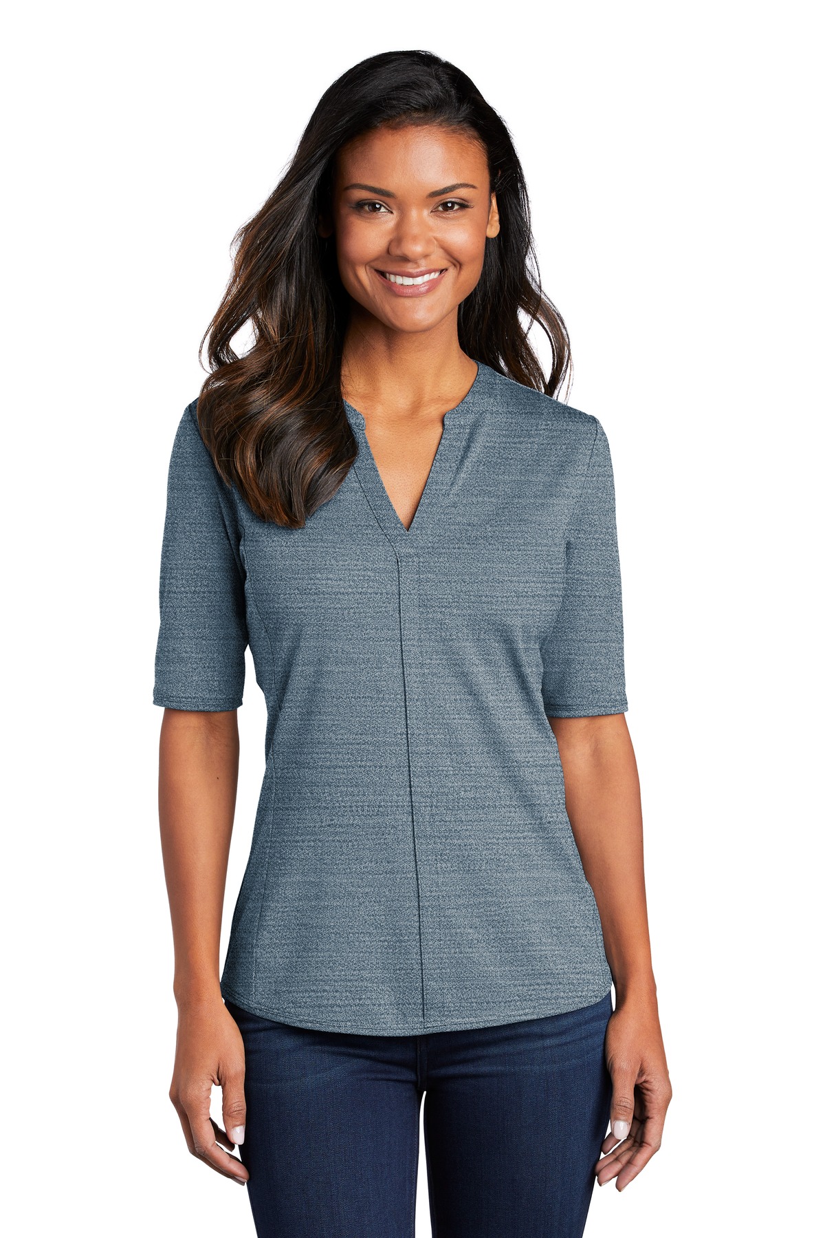 Port Authority  Women's Stretch Heather Open Neck Top  LK583 - Image 20