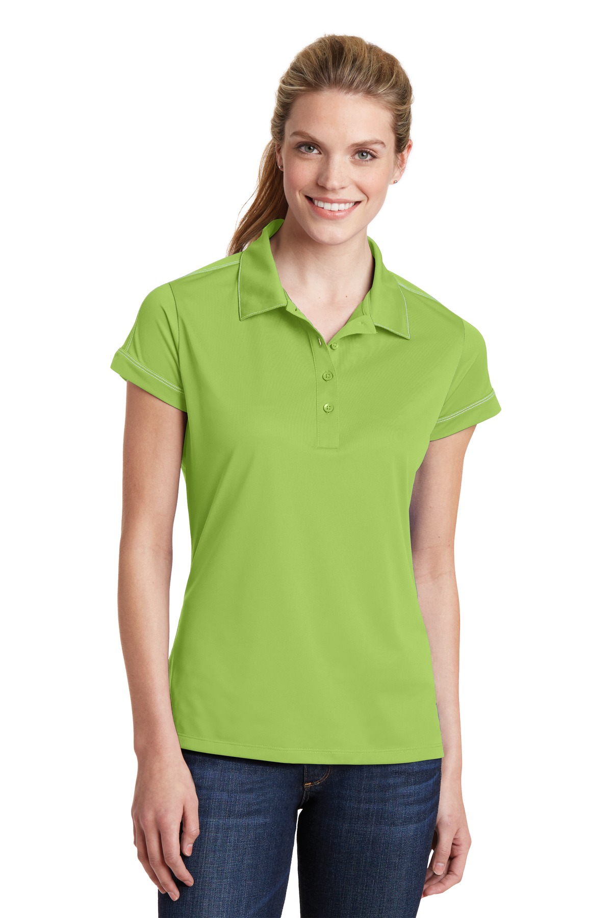 Sport-Tek Women's Contrast Stitch Micropique Sport-Wick Polo. LST659 - Image 12