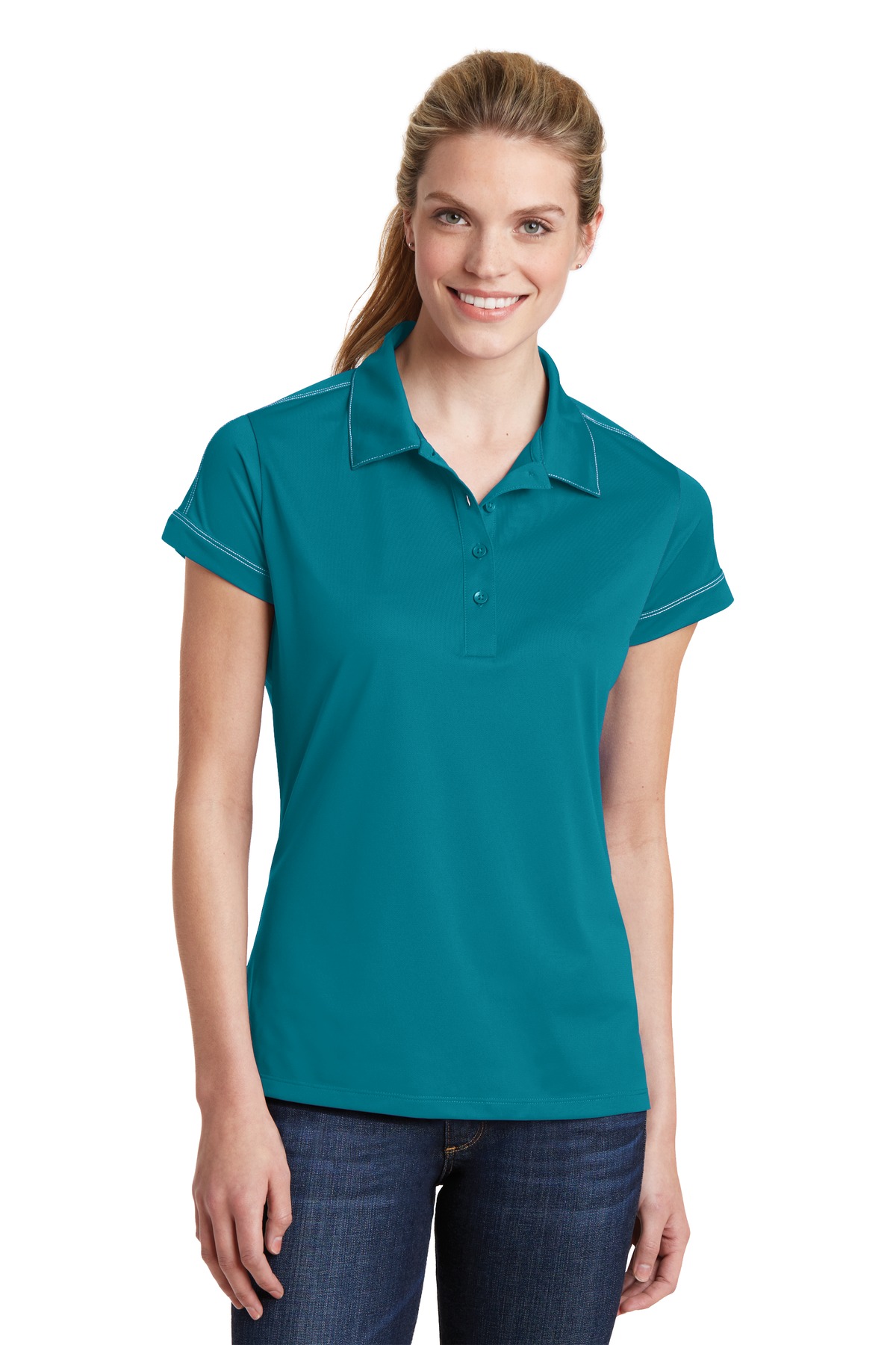 Sport-Tek Women's Contrast Stitch Micropique Sport-Wick Polo. LST659 - Image 28