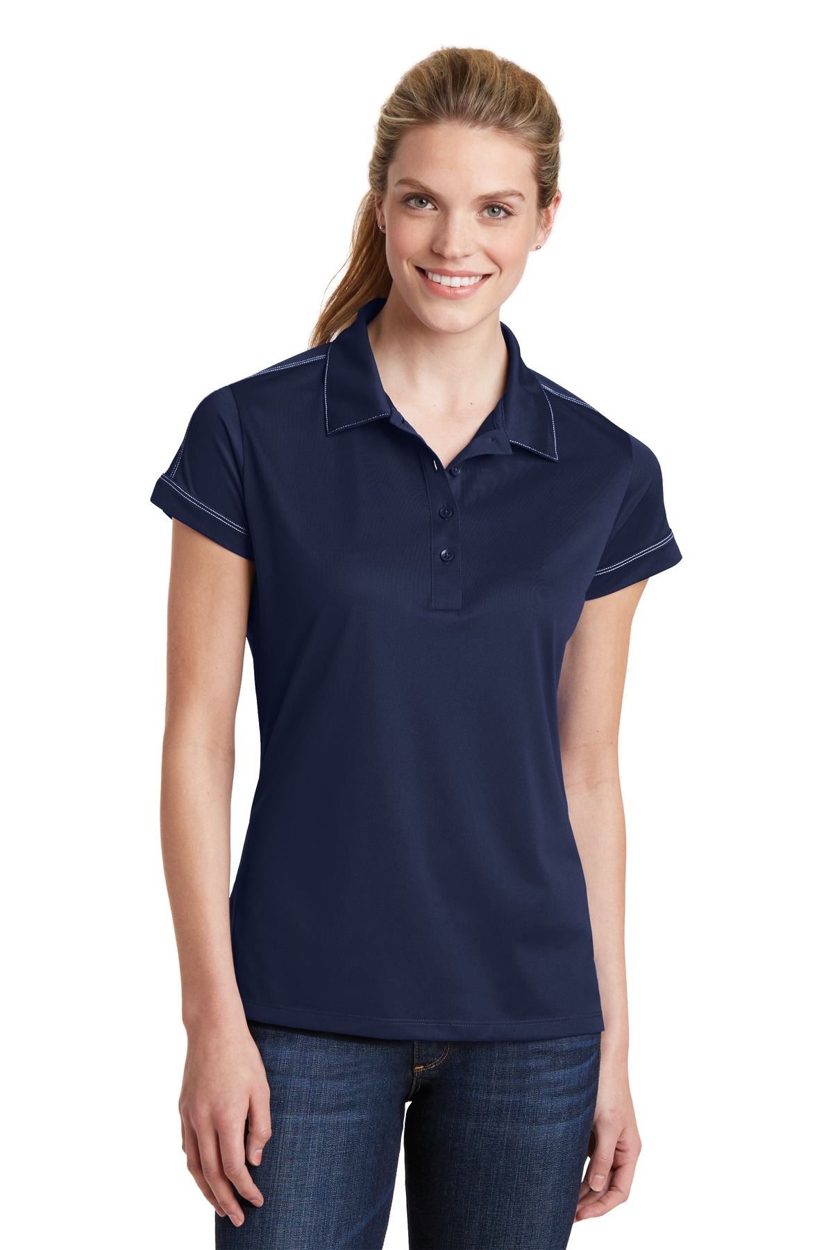 Sport-Tek Women's Contrast Stitch Micropique Sport-Wick Polo. LST659 - Image 35