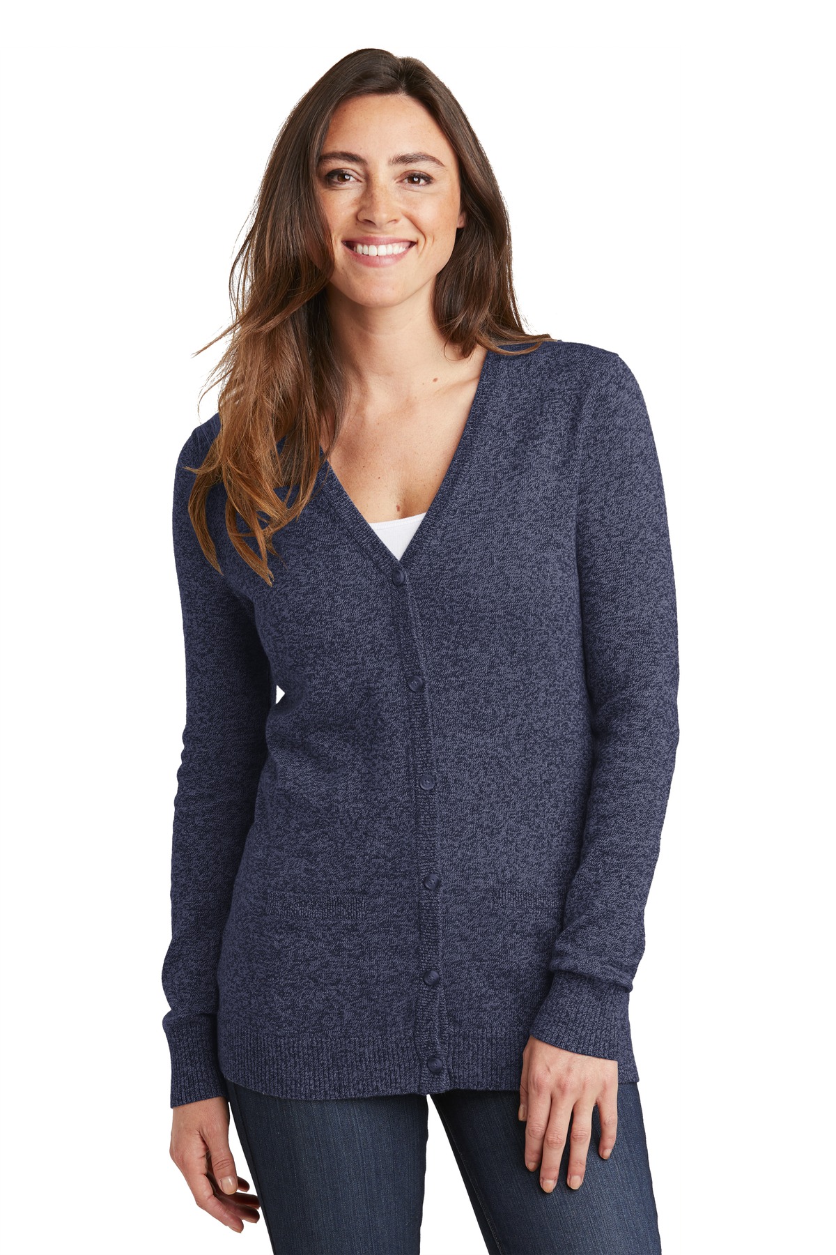 Port Authority  Women's Marled Cardigan Sweater. LSW415 - Image 12