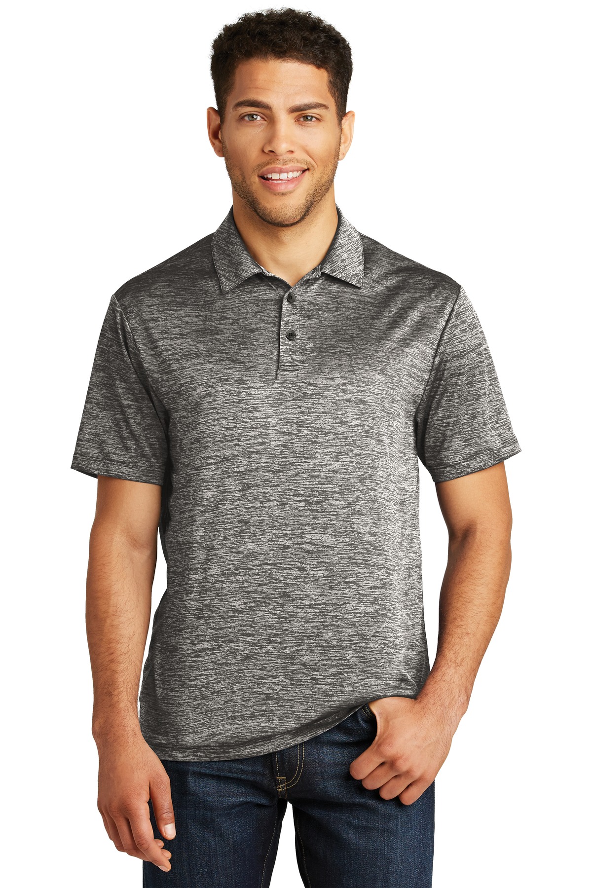 Sport-Tek  PosiCharge  Electric Heather Polo. ST590 - Image 1