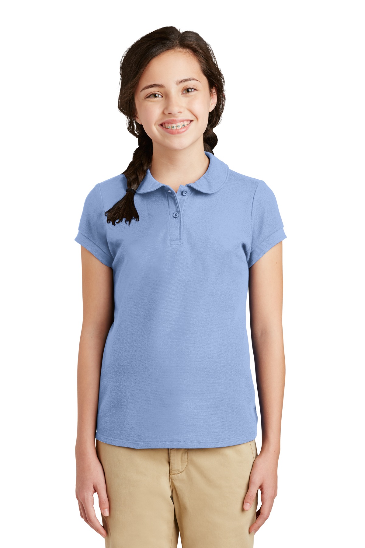 Port Authority Girls Silk Touch Peter Pan Collar Polo. YG503 - Image 9
