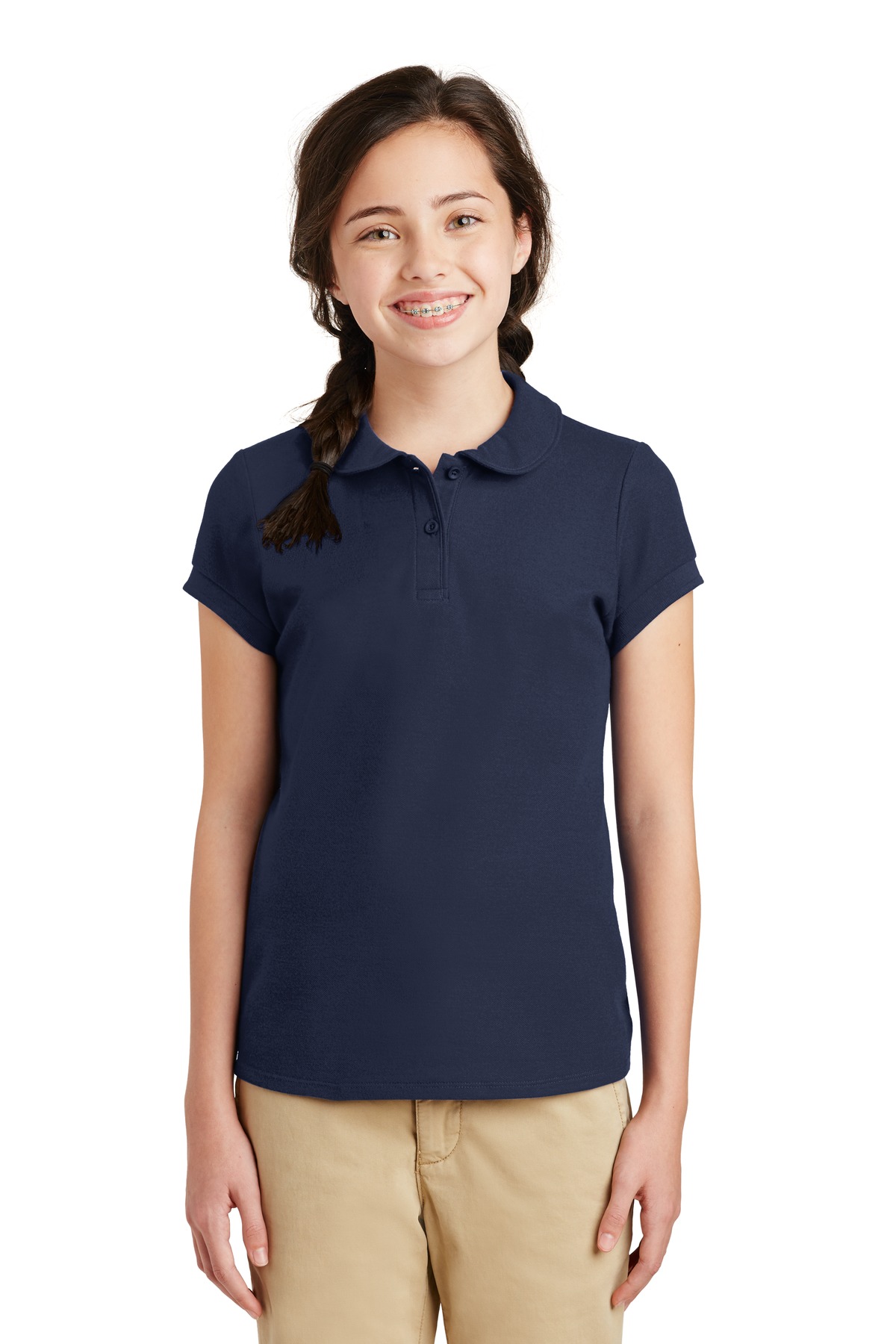 Port Authority Girls Silk Touch Peter Pan Collar Polo. YG503 - Image 14