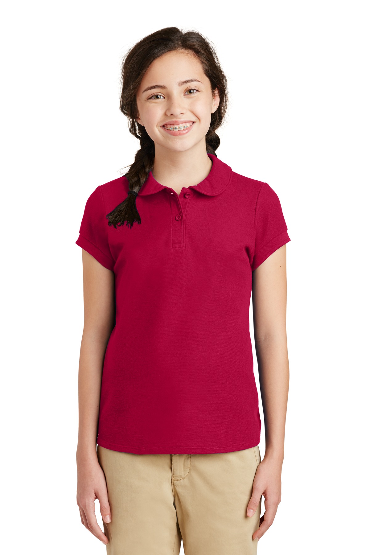 Port Authority Girls Silk Touch Peter Pan Collar Polo. YG503 - Image 19